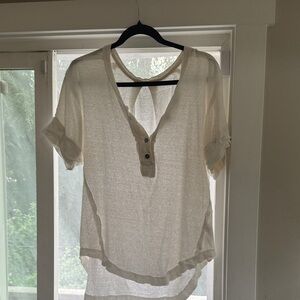 We The Free Cream Button-Up Blouse